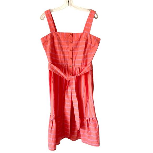 Gal Meets Glam Ariel Stripe Belted Dress NWTs Apricot Orange Pink size 12 - Picture 4 of 11